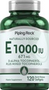 Piping Rock Vitamin E 1000 IU Softgels PHAR124; 120 Count PHAR124; s D- Alpha a smíšené Tokoferoly PHAR124; Gluten Free, Non- GMO doplněk