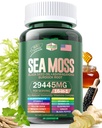 Sea Moss 12000mg Black Seed Oil 6000mg Ashwagandha 3000mg Turmeric 1000mg Bladderwrack 2000mg Burdock 3000mg & Vitamin C & D3 s Elderberry Manuka Dandelion Yellow Dock jód Chlorofyl ACV