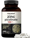 Pikolinát zinečnatý 100 mg - 240 Kapsle, Biologicky dostupná forma zinku pro imunitní podporu a zdraví pokožky - Non- GMO a gluten