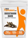 BulkSupplements.com Buckthorn Bark Extract Powder - Buckthorn Bark Powder, Bylinný dodatek - Vegan & Gluten Free, 750mg per Serving, 500g (1,1 lbs) (Balení po 1)