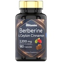 Berberine with Ceylon Cinnamon: 2200 mg per Capsule - 180 Kapsle 124; Přírodní Berberine dodatek pro Cardiovasular & Circulatory System Health * Capsule 124; 6 Month Supply 124; Made in The USA!
