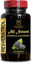 Resveratrol Extract - Plant- Based Energy boostery, Resveratrol s Quercetin, gluten- Free antioxidanty, Imunitní podpora, Posiluje přírodní obrany - 1 Lahvička 60 Kapsle