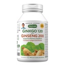 ANDREW LESSMAN Ginkgo 120 Plus ženšen 200mg - 60 Kapsle - Standardizované Extract Směs na podporu mozku, paměti a kognitivní funkce. Adaptogen, bojový stres a únava. Žádné doplňkové látky