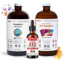 LIQUIDHELTH Vysoký výkon Vitamin Bundle pro dospělé s Mega Energy B-Complex, Kompletní více Multivitamin & Organic Vitamin B12 Kapky - Zvýšení přírodní energie a zlepšit atletický výkon