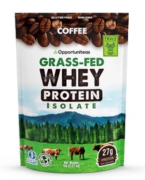 Opportuniteas Grass Fed Coffee Whey Protein Isolate Powder - 27g Protein Powder Without Artificial Sweeteners, Hormone-Free Happy Cows, Non GMO - 5lb