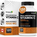 RENOVÉ ČINNOSTI Maximální síla vitaminu C 1000MG na servírování - Antioxidant & imunitní zesilovač pro celkové zdraví, kosti, zuby & Gums - Non- GMO, Sugar- Free, 4- Month Supply - Made in Canada - 120 Kapsle