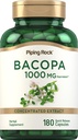Piping Rock Bacopa Monnieri dodatek 1000mg column 124; 180 kapslí 124; Bylinné extrakt 124; Non- GMO & gluten zdarma