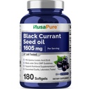 NusaPure Black Currant Seed Oil 1605 mg kyselina gama linoleová (GLA) 15% 180 Softgels (Non- GMO, Soyfree)