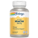 SOLARAY No Flush Niacin 500mg, Flush- Free Vitamin B3 Niacin, Energy and Circulatory System Support, Vegan, Laboratoř ověřená, 60- Day Money- Back Garance, 100 Služeb, 100 VegCaps