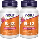 Nyní doplňky, Vitamin B-12 5 000 mcg, s kyselinou listovou, nervový systém zdraví *, 60 Lozeng (balení po 2)