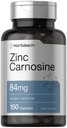 Horbäach zink Carnosinus dodatek 124; 84mg na kapsli 124; 150 Počet 124; Non- GMO & Gluten zdarma