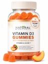 Bez vitaminu D3 K2 Gummies - Vitamin D3 Gummies 5000 IU + K2 MK7 80 mcg, K2 D3 doplněk vitamínu Dospělí, Vitamin D K2 pro kosti, imunitní, srdce, mood, gluten- Free, Non- GMO, Natural Peach Flavor