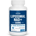 Lipozomální NAD + 500 mg + Trans- Resveratrol 300 mg, Superior Absorpce Pravá NAD dodatek Efektivní pro metabolismus a opravu buněčné energie, 60 Softgels