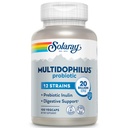 SOLARAY Multidophilus 12 Strain Probiotic 20 Milionů CFU, Probiotika pro stravitelné zdraví a Gut Zdravotní podpora, Prebiotic Inulin, No Dairy, 50 Serv, 100 VegCaps