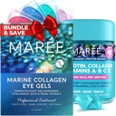 Maree Beauty Bundle - Pod očními gely a biotinovými gumy - Marine Collagen & Hyaluronic Acid, A B C E Vitamíny Komplex s keratinovou a pantotenovou kyselinou - De-puff Eye & Dark Circles, Skin, Nails & Hair