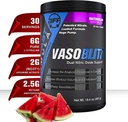 VASOBLITZ Award Winning Dual Nitric Oxide Pre Workout with NO3T Arginin Nitrate, L- Citrulin, Betaine Anhydrile, vápník Laktát, kofein zdarma pro svalovou endurance (30 Serving) (Meloun)