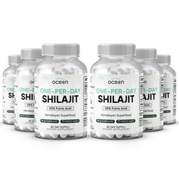 Organics Ocean One- Per- Day Shilajit pro muže a ženy - Přírodní a potentní Shilajit dodatek pro Age- Vzpírání, síla kostí, Hormon Podpora a více - 6 Lahve Shilajit Kapsle