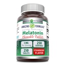 Amazing Differens Melatonin Žvýkací dodatek 124; 5 Mg Per Serving CLANE124; 250 Tablety CLANE124; Non- GMO CLANE124; Gluten- Free CLANE124; Made in USA (Jahoda)