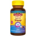 Příroda Vyrobeno Wellbends Back to Sleep, nižší dávka melatoninu 1 mg, L theanin 100 mg a GABA 100 mg, dodatek ke spánku, 40 rychlých tablet pro rozpuštění