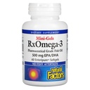 Přírodní faktory - Rx Omega33 Faktory Mini- Gels, EPA 350mg, DHA 140mg, Podporuje kardiovaskulární zdraví, 60 měkkých gelů