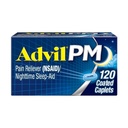 Advil PM Pain Reliever and Nighttime Sleep Aid, Pain Medicine with Ibuprofen for Pain Relief and Difenhydramine Citrát for a Sleep Aid - 120 Coated Caplet