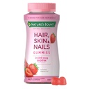 Příroda je Bounty vlasy, kůže a nehty s Biotin, Jahodové gumy Vitamin dodatek, podporuje vlasy, kůže, a hřebíky zdraví pro ženy, 2500 mcg, 140 Ct, 70 Celkem Služební