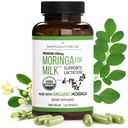 Doplněk k laktaci - Organic Moringa Kapsle pro podporu kojení pro zvýšení přísun mléka (120 ct) Čisté Malunggay Leaf Powder for Milk Production Booster & Postnatal Vitamins A E K 500mg
