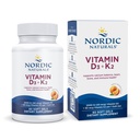 Nordic Naturals Vitamin D3 + K2, Orange Taste - 60 měkkých gelů - Synergistická podpora kostí, imunitní funkce a kalcium Balance - Non- GMO - 60 Služeb