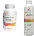 vH nezbytnosti Probiotika s Prebiotika a Cranberry Feminin Zdravotní dodatek - 120 Kapsle a osobní čištění sprej Bundle