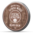 Viking Revolution Sandalwood Beard Balm - Beard Butter with Argan Oil, Beard Softtener for Men with Jojoba Oil - Beard Moisturizer for Men with Beeswax - Beard Wax for Men (2oz, 1 Pack)