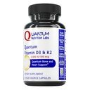 Quantum Nutrition Labs Vitamin D3 a K2 dodatek - Kostní a srdeční podpora zdraví žen a mužů, 5000 IU, Vegan Vitamíny, Umožňuje absorpci vápníku, Bezlepkové - 30 Rostlinné kapsle