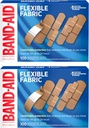 BAND- AID Značka Flexibilní Fabric Adhesive Obvazy s Memory- Weave Fabric, Quilt- Aid Comfort Pad & Hurt- Free Pad; Wound Care for Minor Cuts, Scraps, & Wounds, Tříděný velikosti, 2 x 100 Počet
