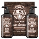 Viking Revolution Beard Wash and Beard Conditioner for Men with Argan Oil and Jojoba Oil - Beard Softtener and Posilovač Beard Care Shampool and Conditioner with Beard Oil (17oz, Majestic Oud)