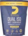 Dual ISO Syrovátka a kasein izolát proteinový prášek - borůvkový a granátový flavor - Premium Post recovery protein prášek - 27G proteinu per Scoop