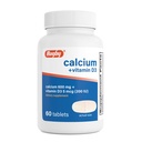 Rugby Calcium 600 mg tablety s vitamínem D3 200IU (5 mcg) - gluten- Free Daily Vitamin D Dietní dodatek pro zdraví kostí a absorpce vápníku, 60 Počet (1 balení)