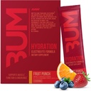 RAW Electrolytes Powder Hydration Drink Mix Packets, BUM Hydrate (Fruit Punch, 20 Servings) - Electrolyte Hydration Packets podporuje svalové funkce a vytrvalost - Keto zdarma Electrolytes Powder Packets