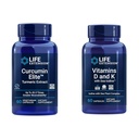 Life Extension Curcumin Elite Turmeric Extract, Podporuje zdravé zánětlivé reakce & Vitamíny D a K s Sea- jód, Vitamin D3, Vitamin K1 a K2