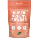 BioSchwartz Green Powder Super Green s Probiotika, Prebiotika, Digestive Enzymy & 43 Zelené Superfoods - Chlorofyl, Borůvky, Chlorella, Spirulina - Chutná úžasné - 30 Služeb