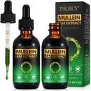 Mullein Drops, Mullein Leaf Extract, Organic Mullein Leaf tinktura Bylinný dodatek, No Additives Mullein Extract Drops 2 fl Oz, 2 balení