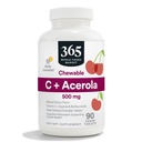 365 od Whole Foods Market, Chewable C + Acerola C 500mg, Natural Cherry Flavor, Vegan, 90 tablet