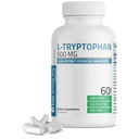 Bronson L- Tryptofan 500 MG High Potencial Aminokyselina podporuje relaxaci a pozitivní podporu nálady Non- GMO, 60 Kapsle