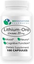 Lithium Oro 20 mg, podporuje zdravé náladové emoční wellness, chování a paměť. Biologicky dostupné, 100 Caps (Elemental Lithium Orotate)