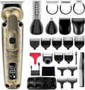 Hatteker Beard Trimmer Mustache Trimmer pro muže 8 v 1 Nastavitelná rychlost vodotěsný vlasový Clipper T- Blade Electic Razor Shavers Cordless Mens Gift Grooming Kit s obličejovým nosem tělo (Bronze)