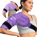 KingPavonini ramenní rameno Rotator Cuff Studená terapie, Reuse Gel Ice Pack pro zranění na rameni, bolest, Otok, ramenní chirurgie, Tendonitis, Bursitis, Purple, střední velikost