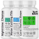 Mládež & Tonic Sculpt Shred Cleanse Detox 3X hubnutí pilulky: appetite conpressant, spalovač tuků, Energy Booster & Nighttime Cleanse for Diet - 120 pilulky