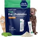 Čestné tlapky Probiotika pro psy - Pes Digestion Gut Health Probiotický prášek s Prebiotic Made in the USA, Digestivní a imunitní podpora - Digestivní Enzymy s dýňový flavor (30 Sticks)