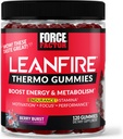 Force faktor LeanFire Thermo Gummies s B12 Vitamíny, Kofein, & Green Coffee Bean, Boost Energy, Metabolismus, Vytrvalost, Stamina, Motivace, Zaostření, & Výkon, Předcvičení Gummies, 120 Gummies