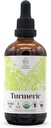 Kurkuma USDA Organic Alchol- Free Extract 124; Dietní dodatek, high- potency tinktura 124; přírodní certifikované organické kurkuma (Curcuma Longa) sušené kořenové (4 oz)