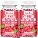 Vápník hořčík zinečnaté gumy s vitamínem C, B6, D3, K2 - vápník pro ženy a muže - vápník hořčík zinečnatý doplněk pro kosti, svaly, zuby, klid, nálada - 2 balení - 60 Cts