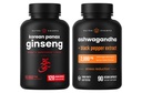 NutraChamps Korean Ginseng Kapsle a Ashwagandha Kapsle 2 Pack Bundle